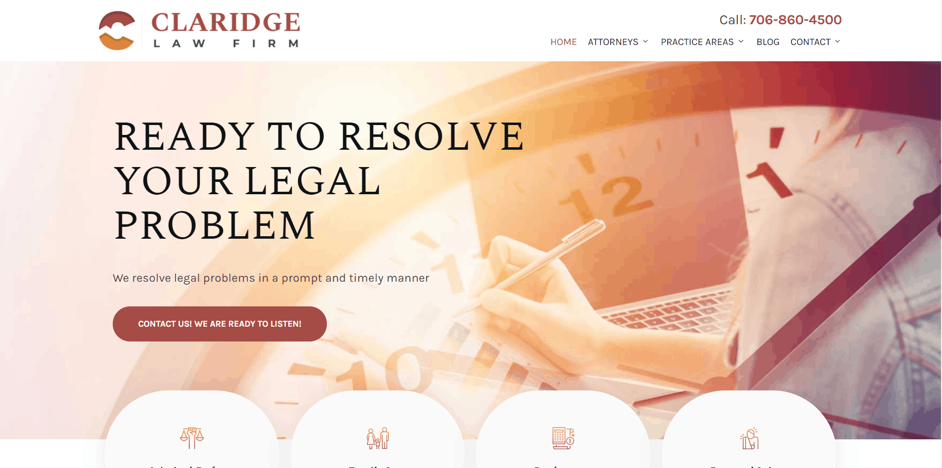 Claridge Law Firm website